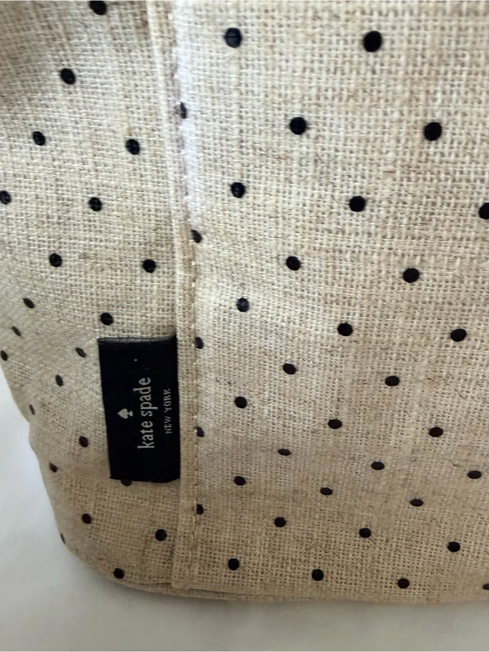 kate spade tan polka dot lunch bag